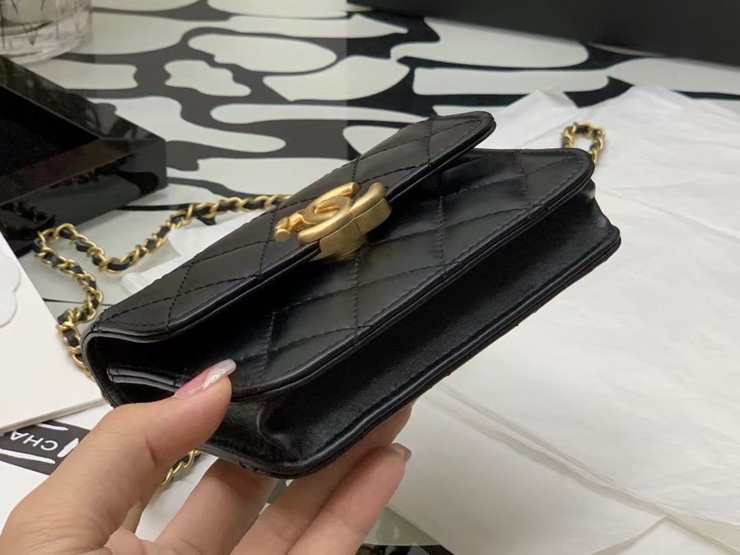Ch@nel Quilted Pearl Crush Clutch With Chain Bag-12*9*2CM