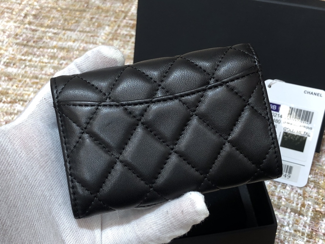 Ch@nel Wallet-Gold Harware-Lamskin-11*10CM