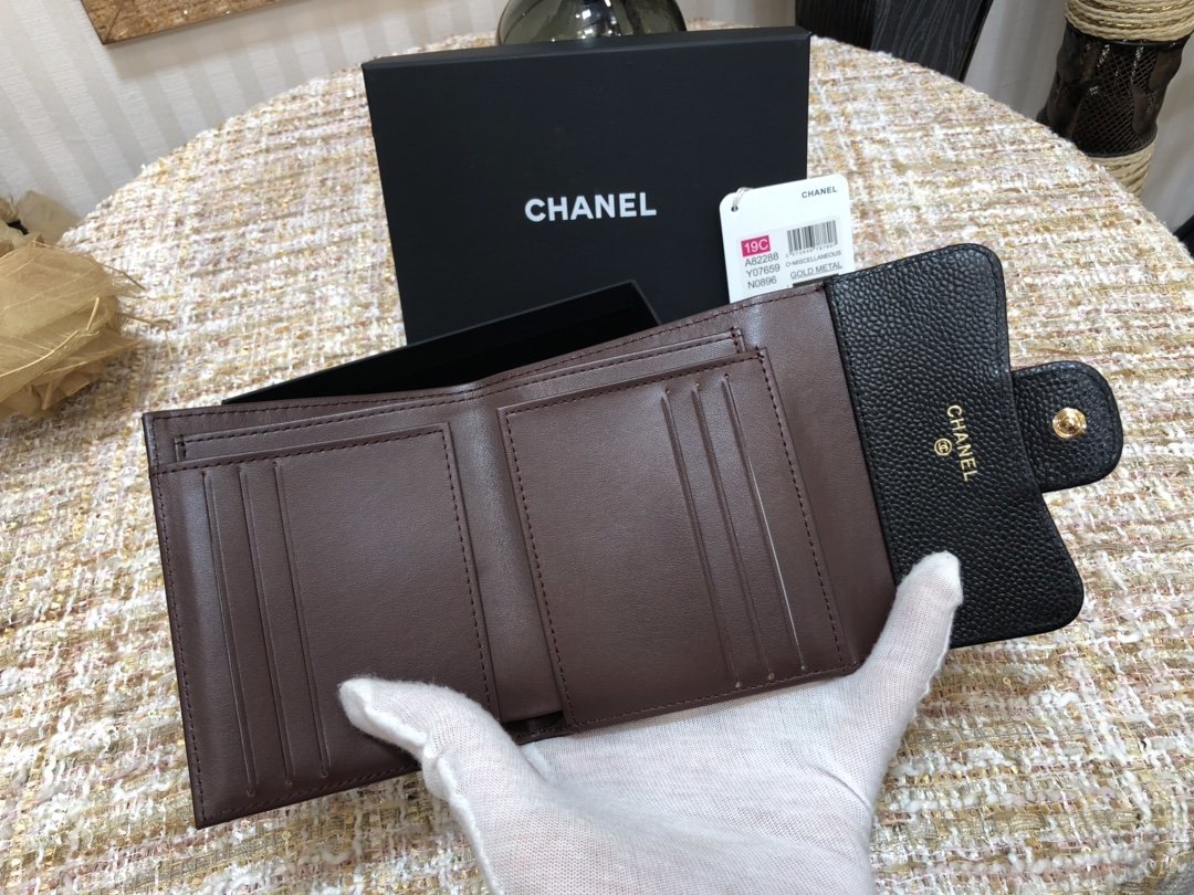 Ch@nel Wallet-Gold Harware-11*10CM