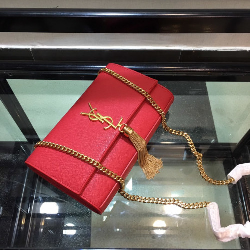 Y*L medium in grain de pouder embossed leather-24*14.5*5.5cm