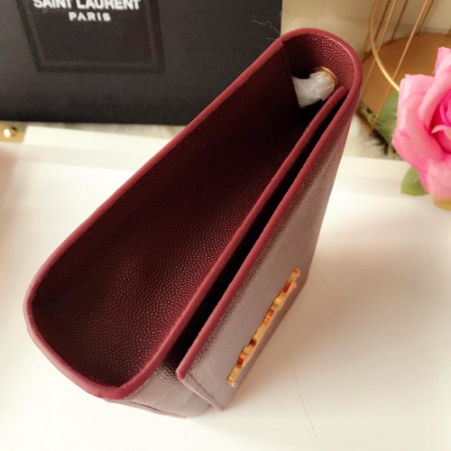 Y*L medium in grain de pouder embossed leather-24*14.5*5.5cm