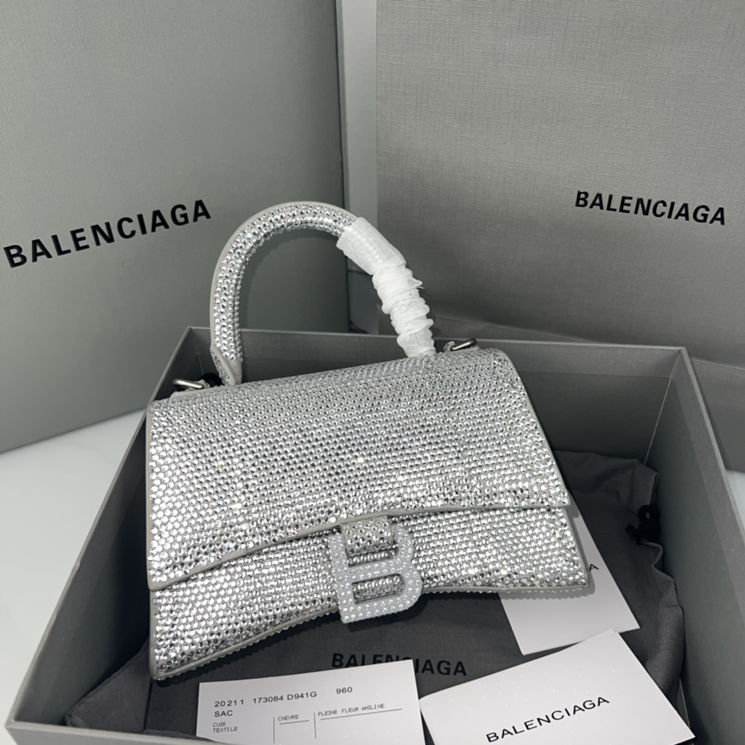 Ba*len*cia*ga small hourglass bag-13*8*19cm