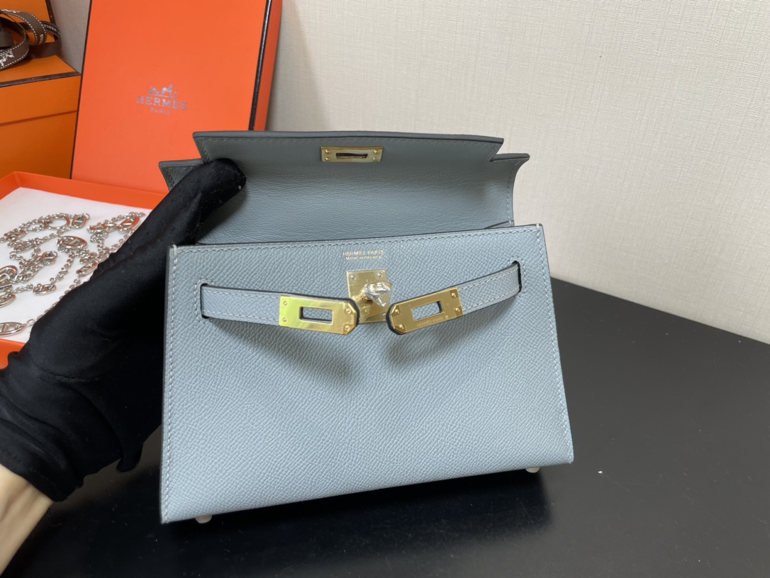 H**mes kelly-gold&silver hardware-19cm