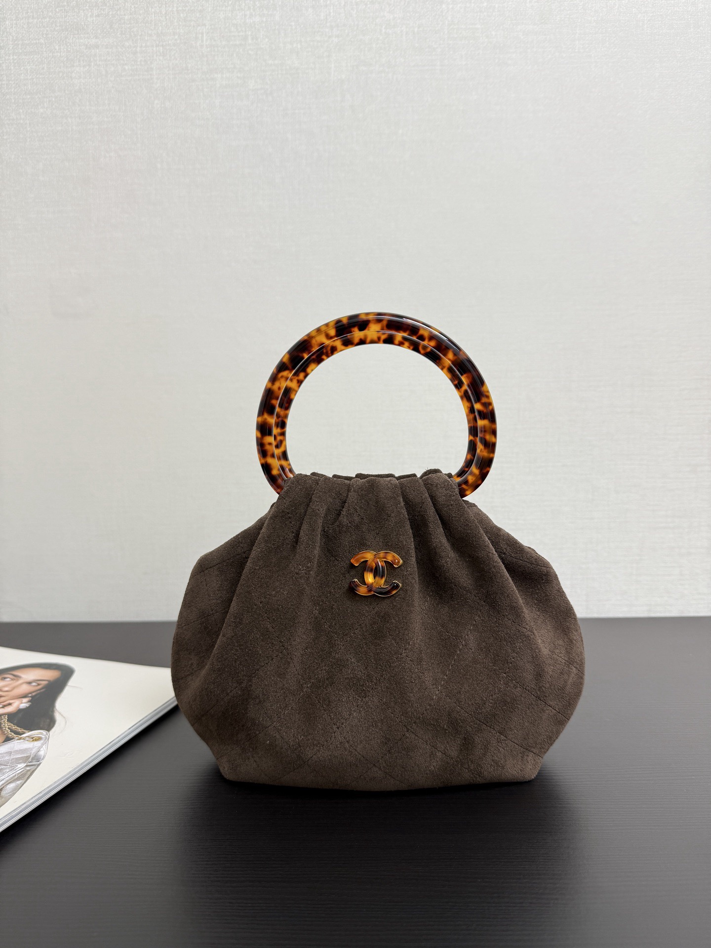 Cha*nel Matelasse Suede Hand Bag -18*24*12CM