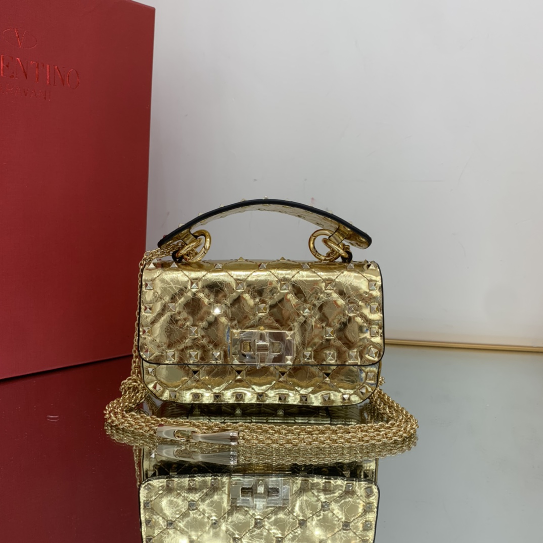 Va1e*ntin0 garavani rockstud spike bag-17x10x5.5cm