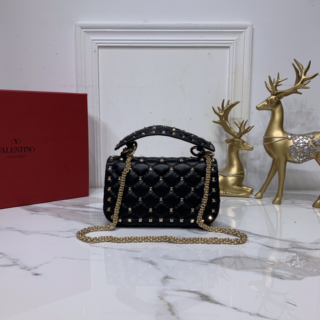 Va1e*ntin0 garavani rockstud spike bag-17x10x5.5cm