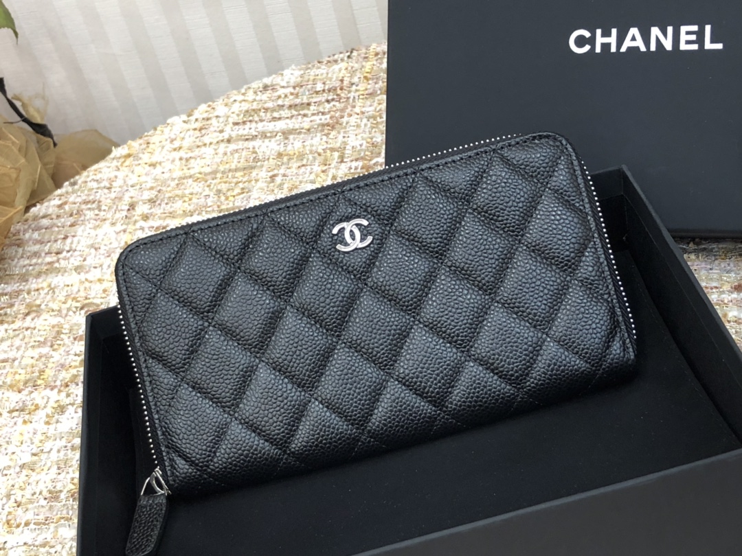 Ch@nel Wallet-Silver Hardware-19*10CM