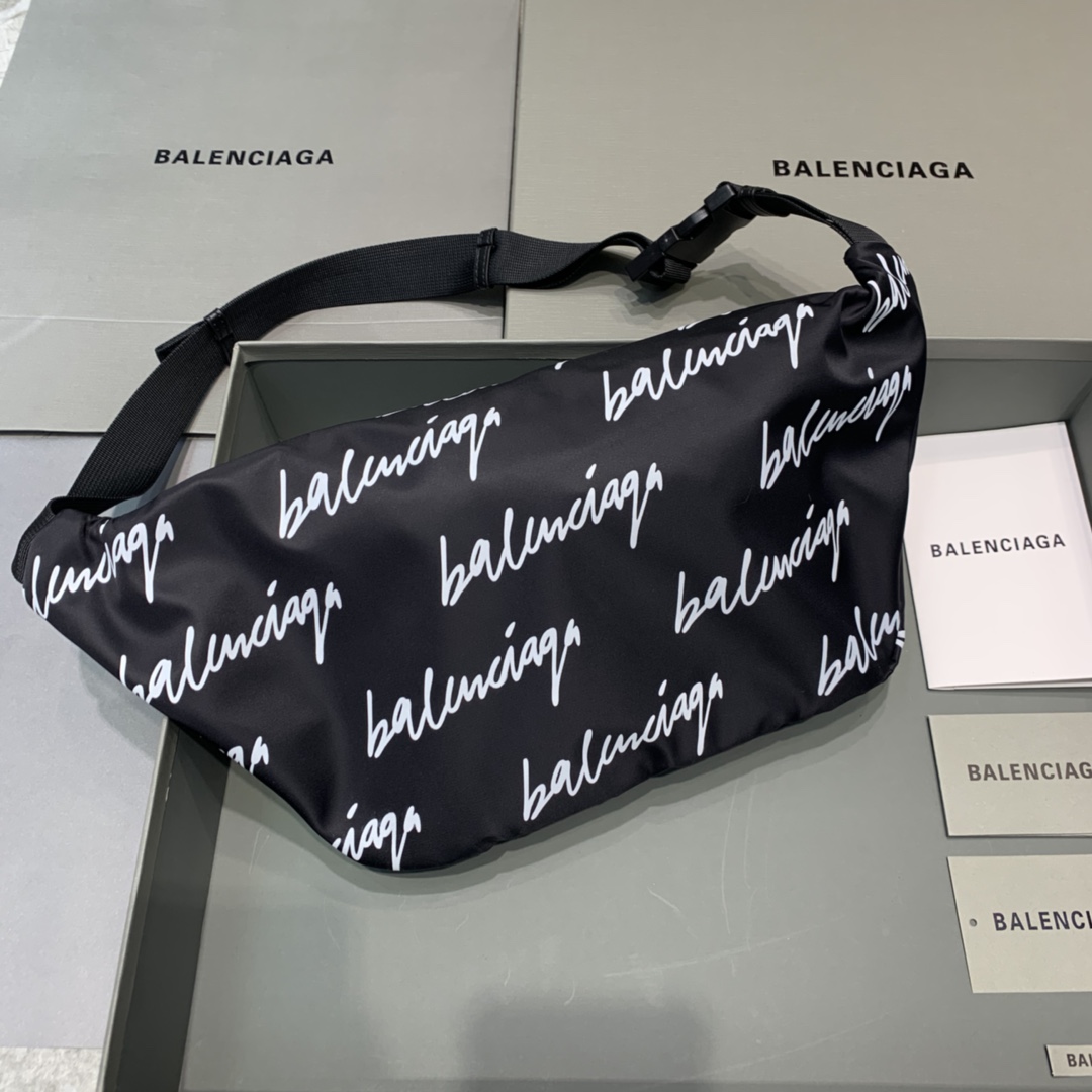Ba*len*cia*ga wheel logo waist bag-23*5*20cm