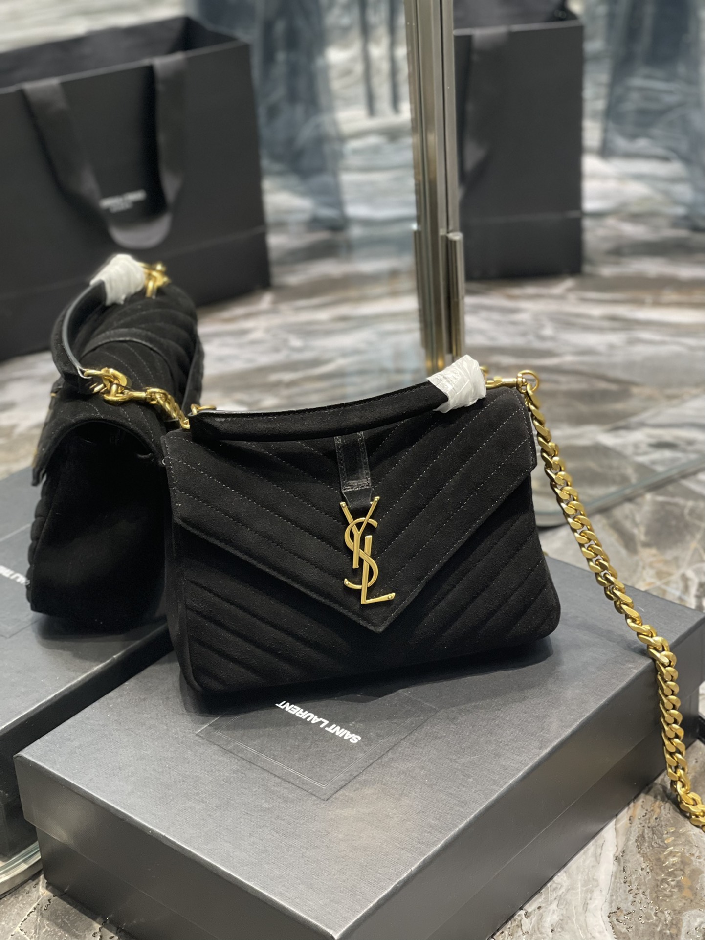 YS L Monogram College Bag-24*17*7CM