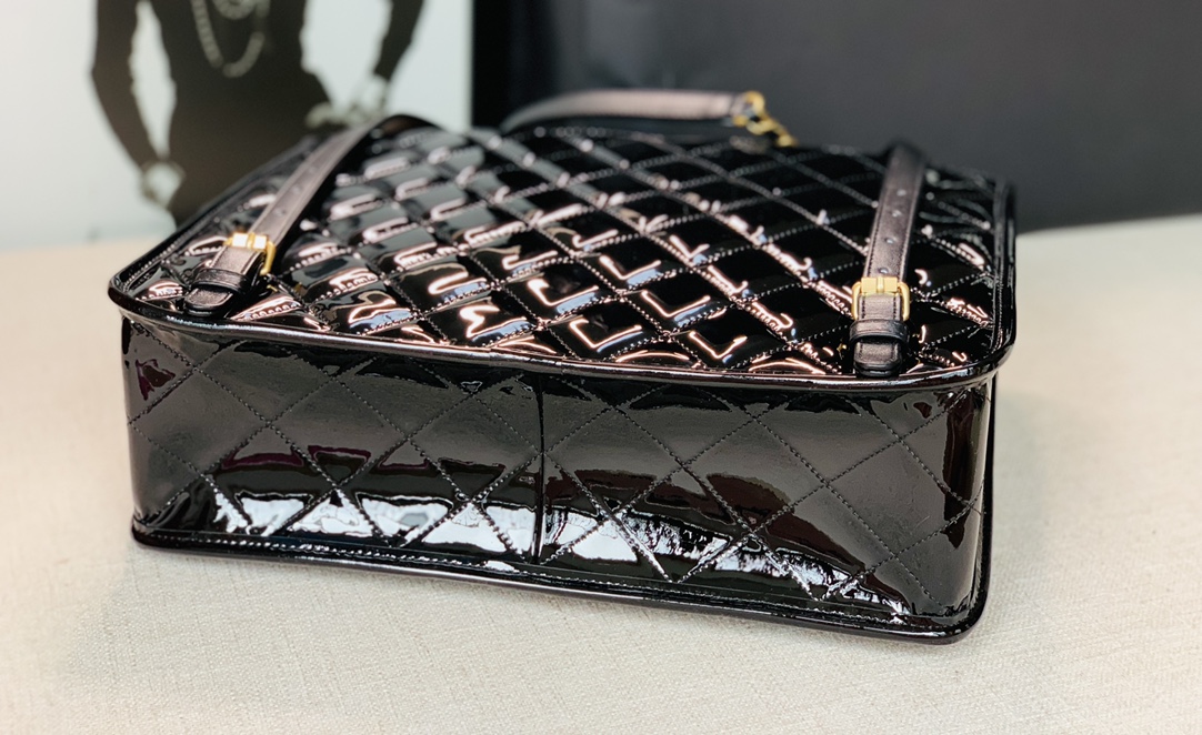 Ch@nel Patent Leather Briefcaseg-31.5*31*9CM