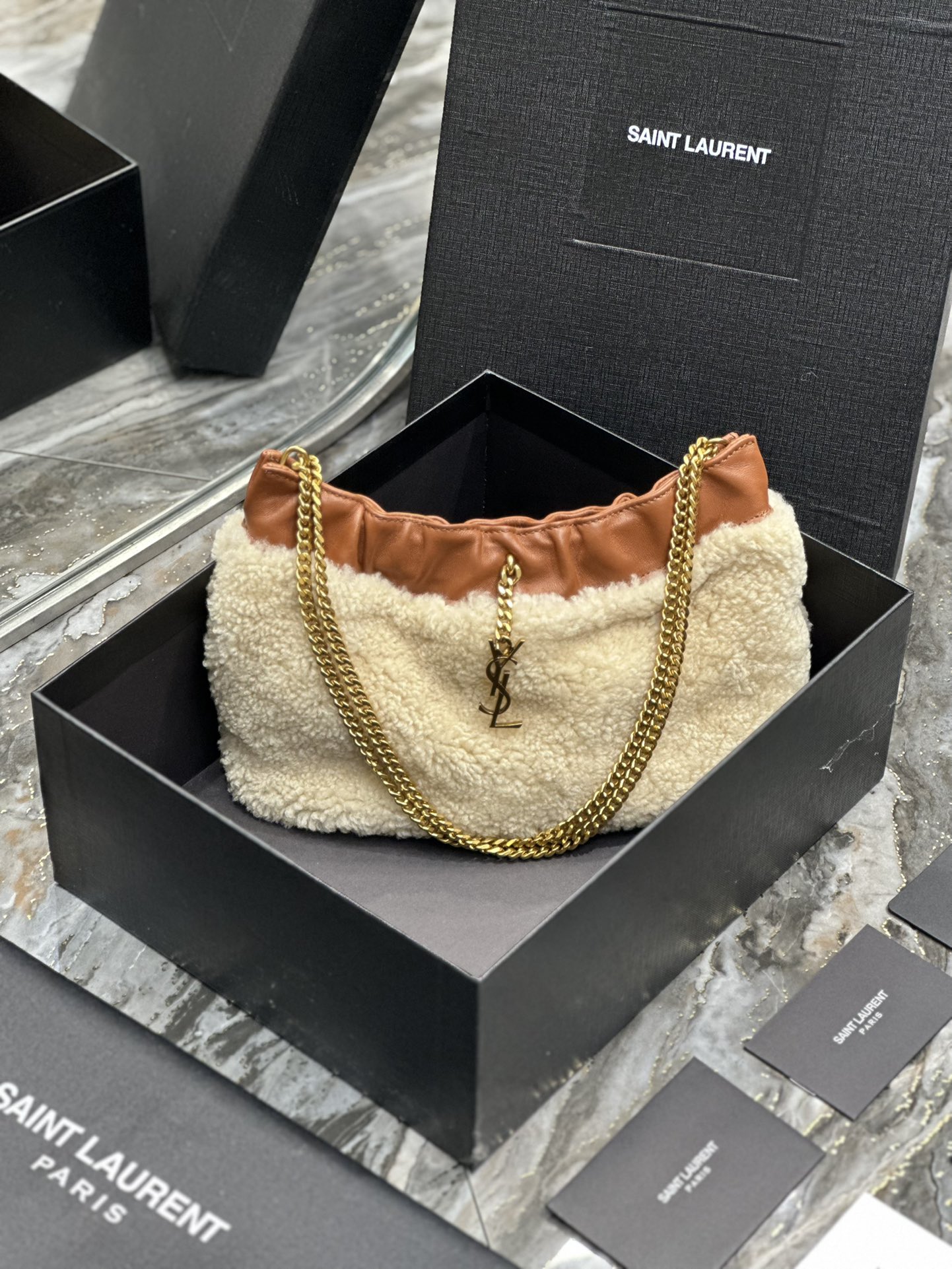 Y*L mini leather shoulder bbag-24x14x4cm