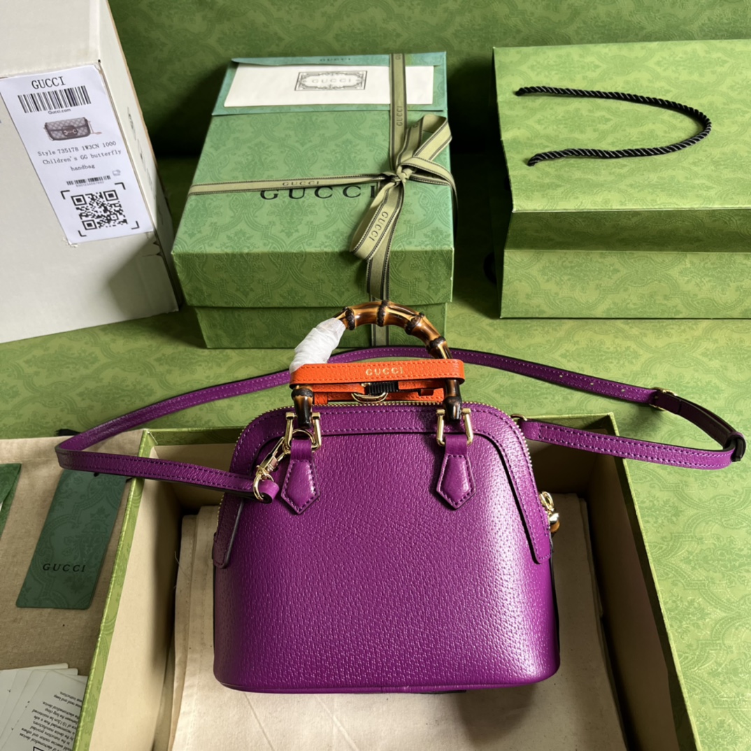 G*u*i diana bamboo mini tot bag-20x16x8.5cm