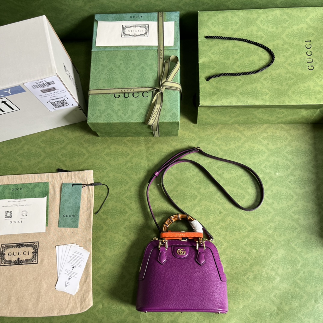 G*u*i diana bamboo mini tot bag-20x16x8.5cm