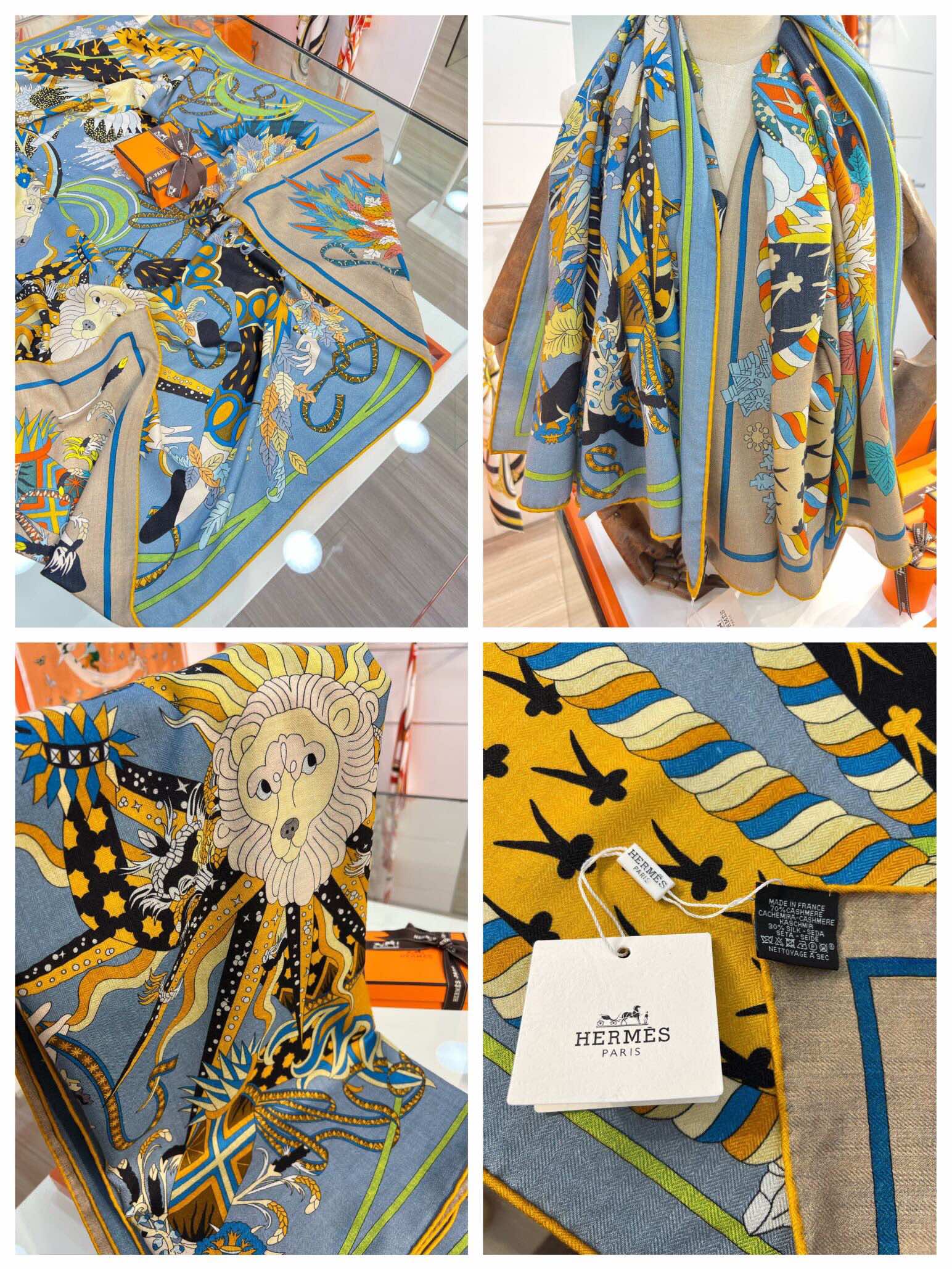 H**mes shawls-140*140cm