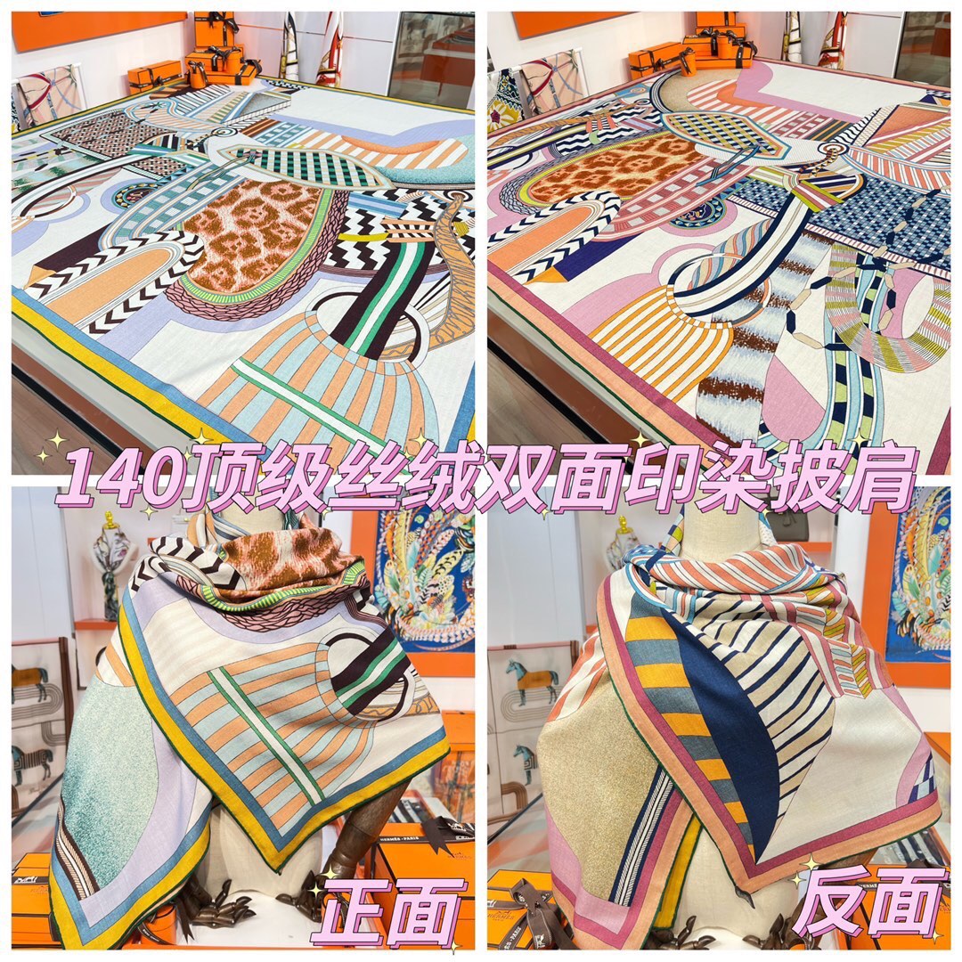 H**mes shawls-140*140cm