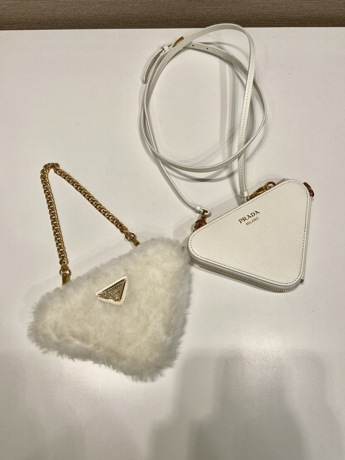 Pra*a 1nr015 double triangle bag -15*10*5cm
