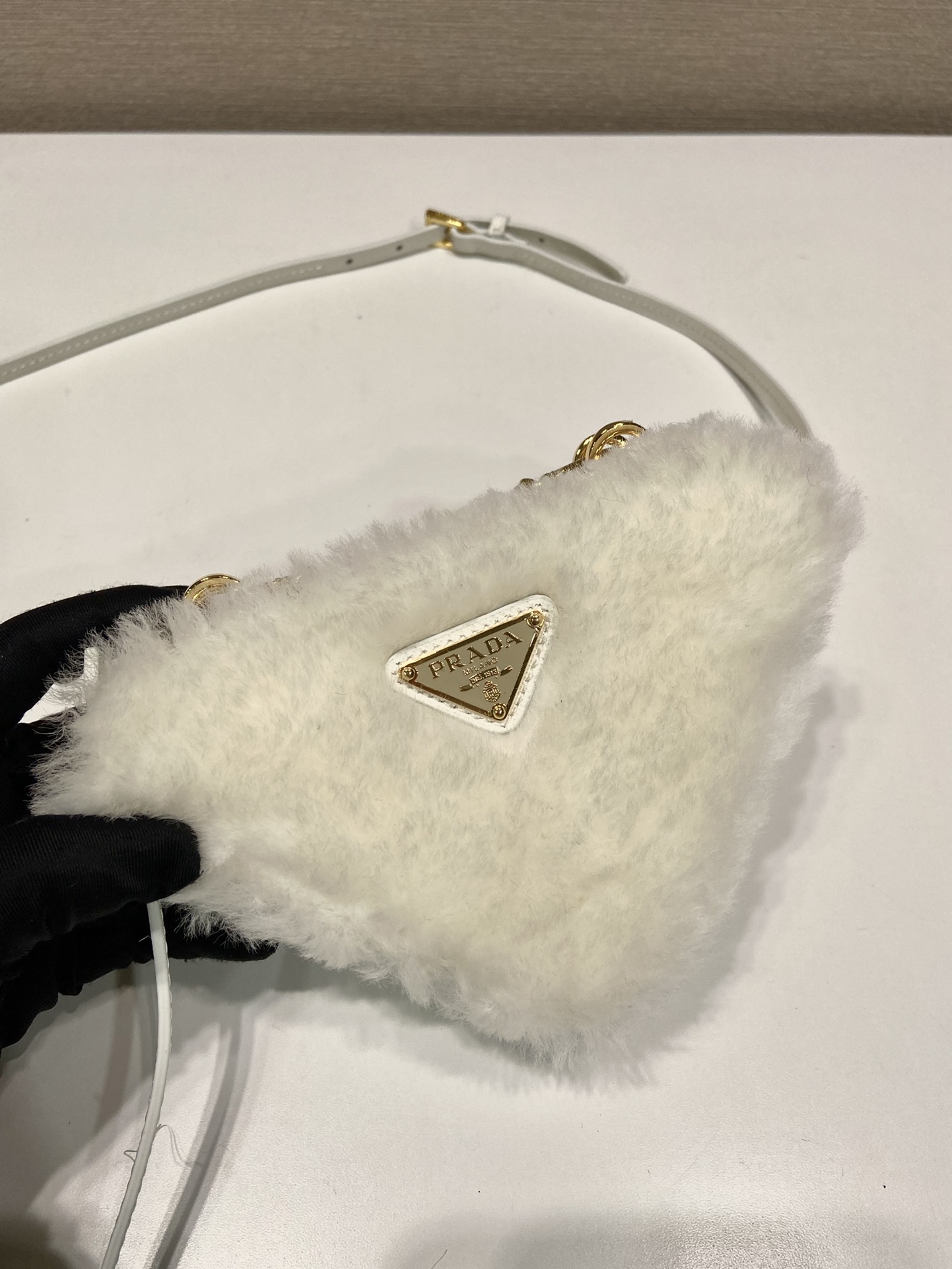 Pra*a 1nr015 double triangle bag -15*10*5cm