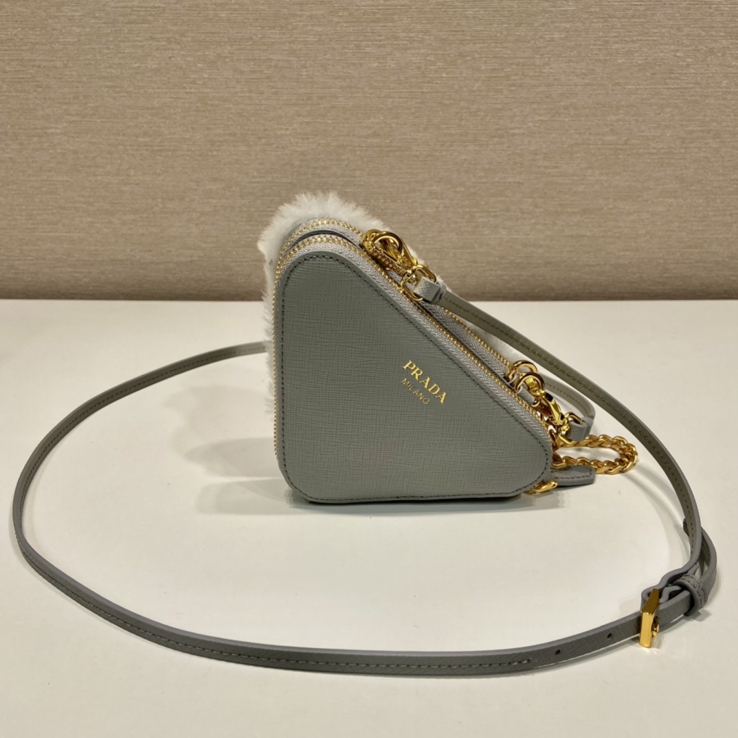 Pra*a 1nr015 double triangle bag -15*10*5cm