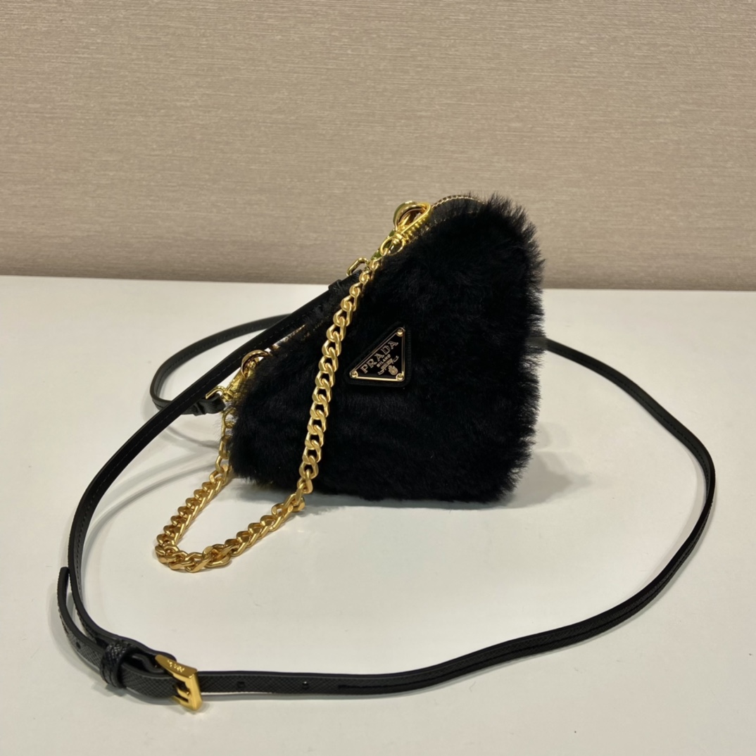 Pra*a 1nr015 double triangle bag -15*10*5cm