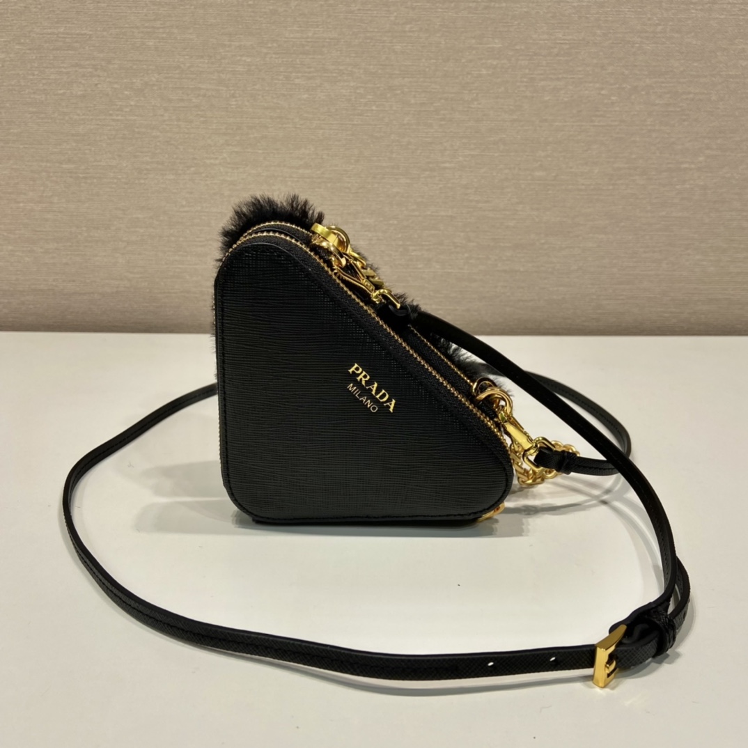 Pra*a 1nr015 double triangle bag -15*10*5cm