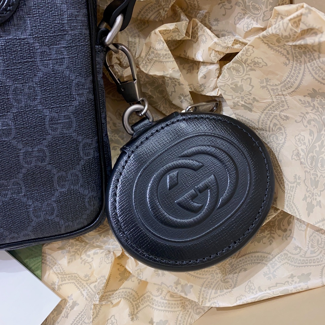 G*u*i interlocking double g phone bag-10.5*18*3cm