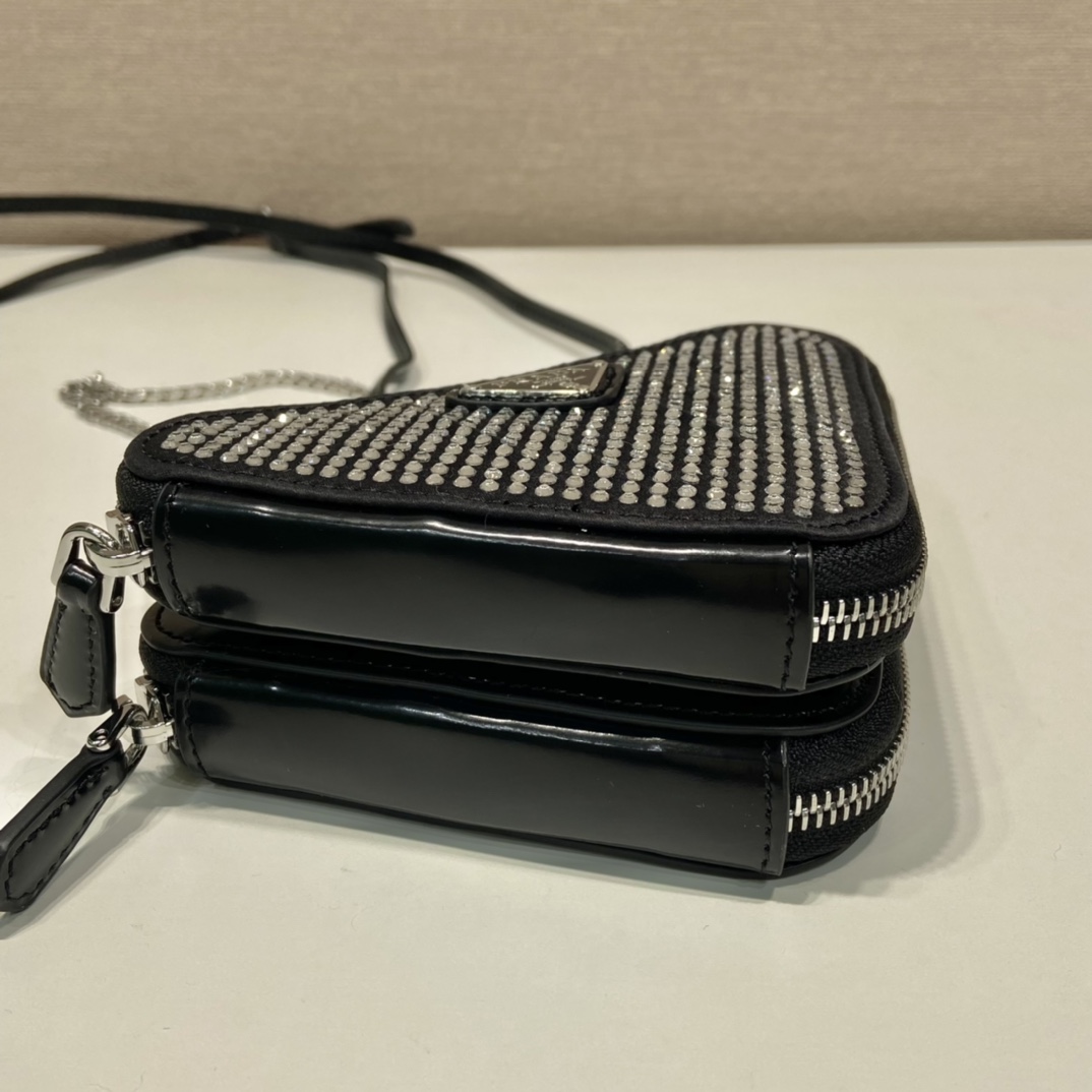 Pra*a 1nr015 double triangle bag -15*10*5cm
