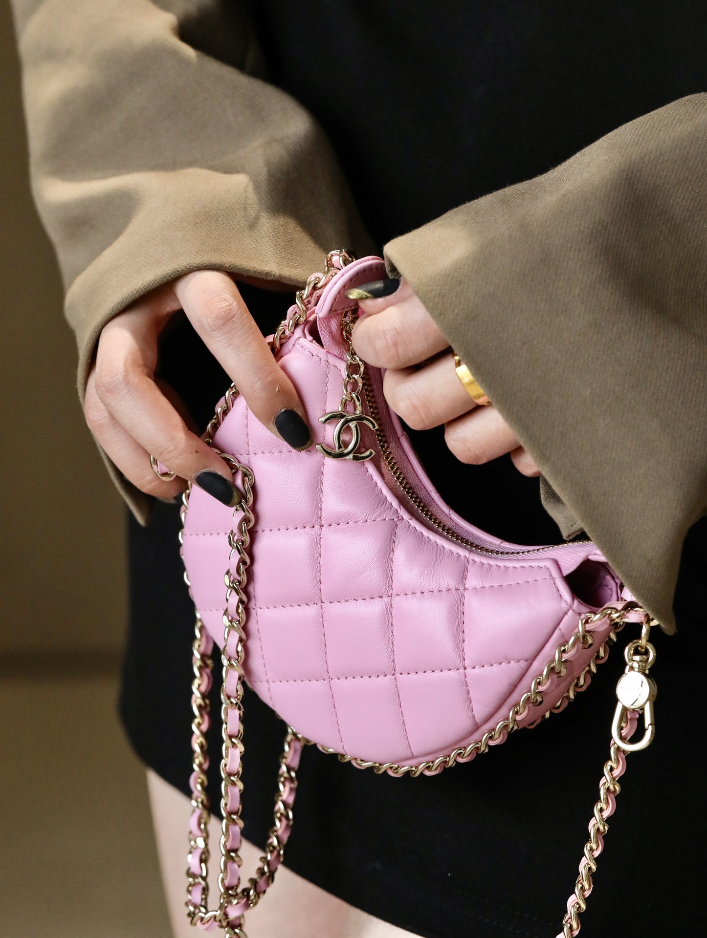 Ch@nel 23SS Moon Bag-16*10/22*14CM