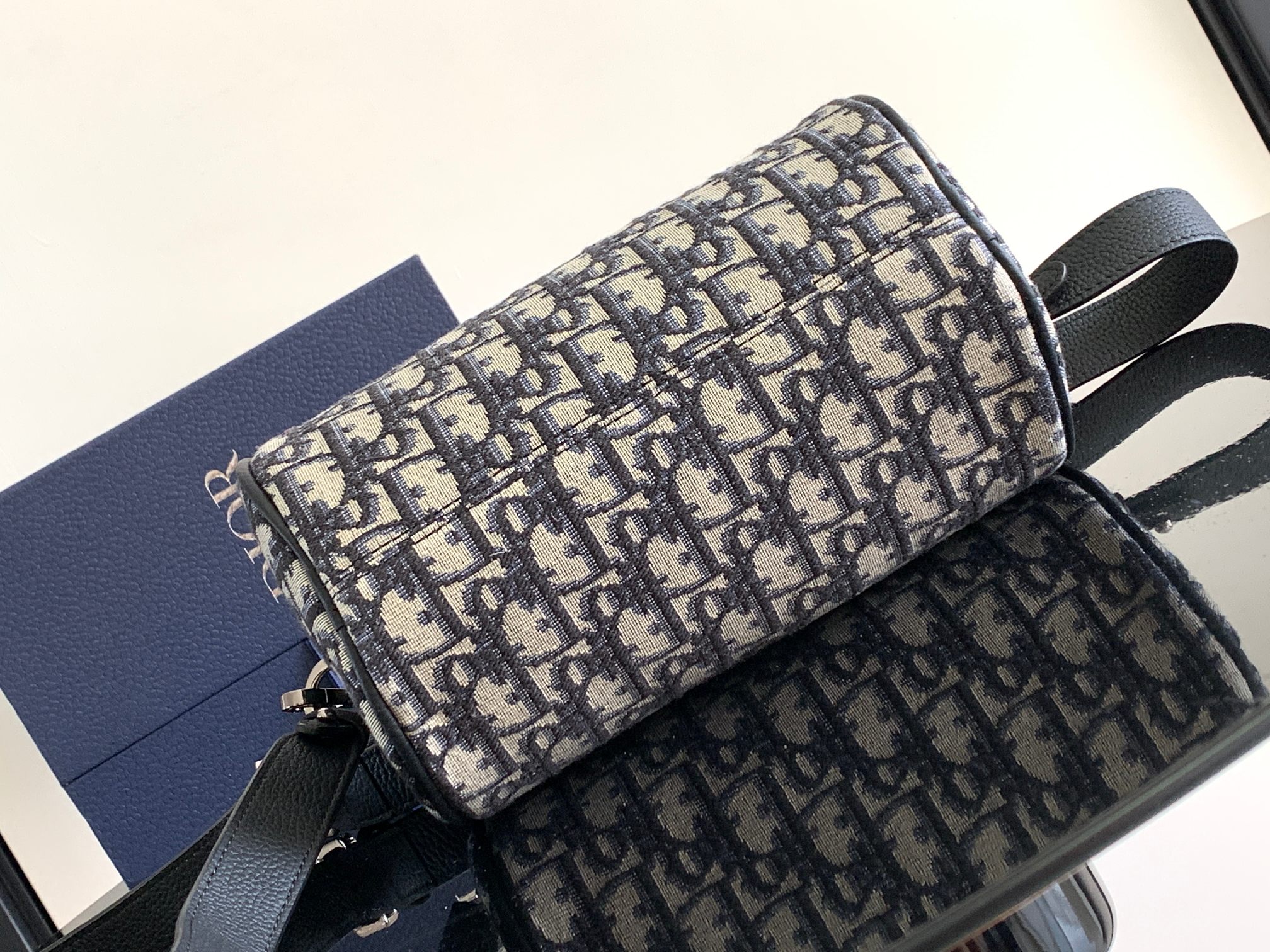 D*or oblique roller barrel crossbody bag-21 x 12.5 x 12.5cm