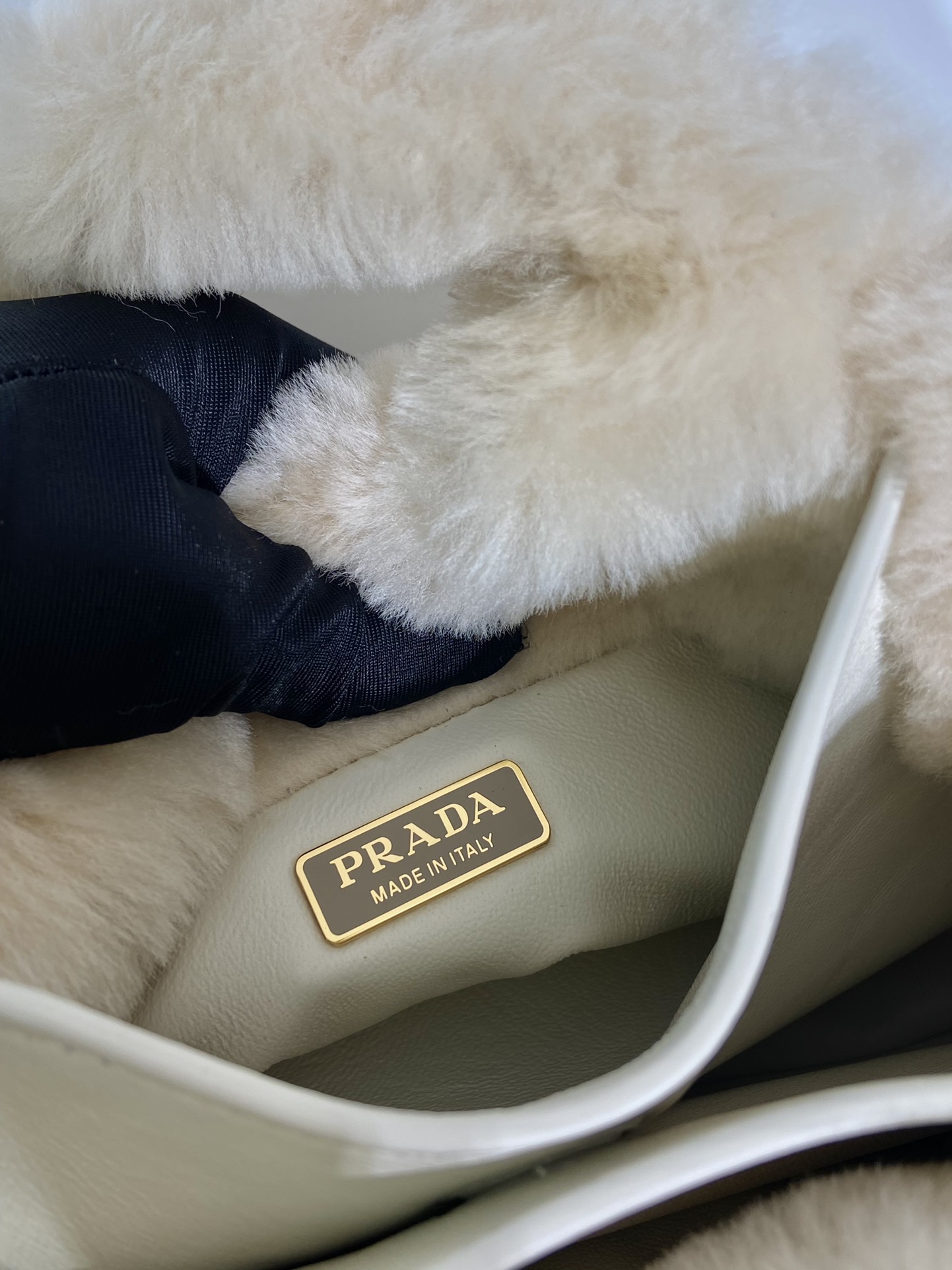 Pra*a woolen bucket 1ba349 bag-18*15.5*10cm
