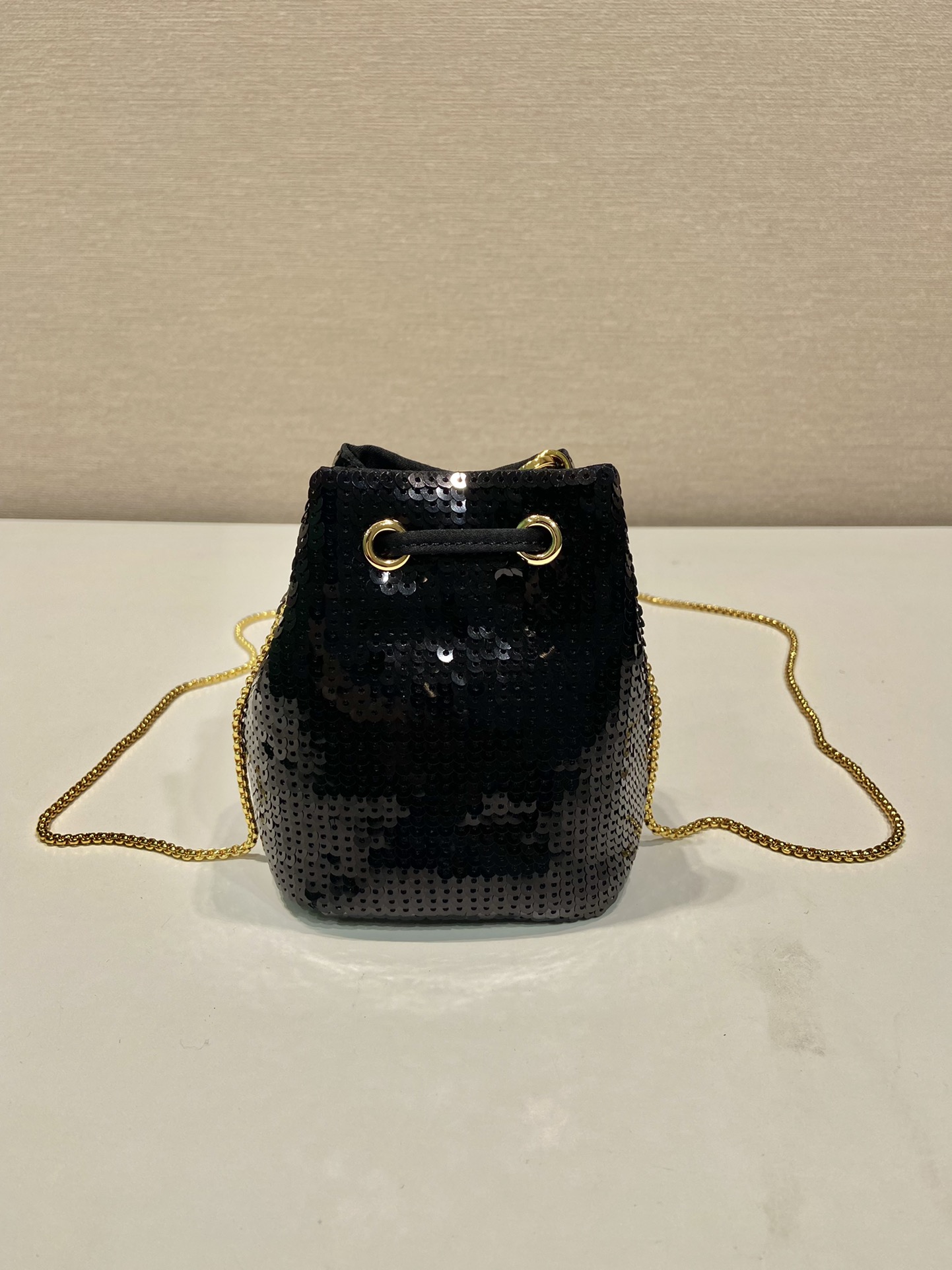 Pra*a sequin bucket 1nr016 bag-10*12*7cm