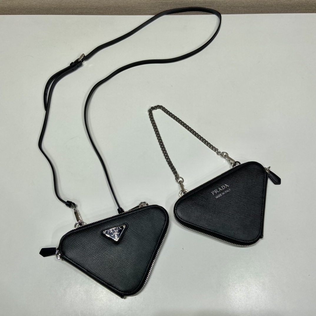 Pra*a 1nr015 double triangle bag -15*10*5cm