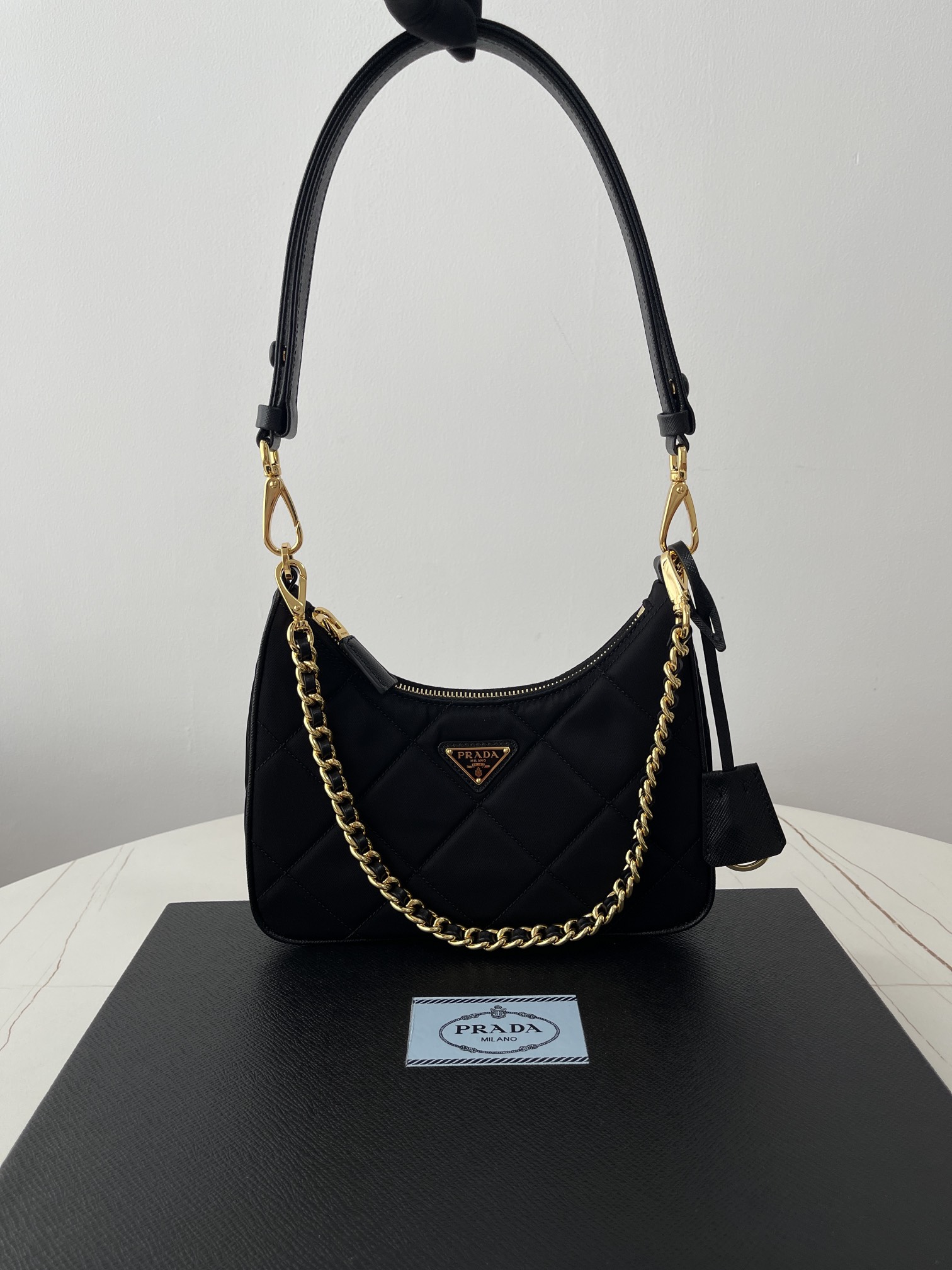 Pra*a nylon 1bc204b hobo bag-23*17*6.5cm