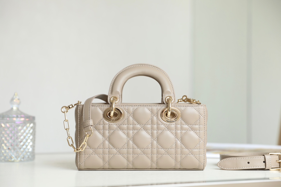 D*or d-joy bag(beige color)-22.5*6*11.5cm