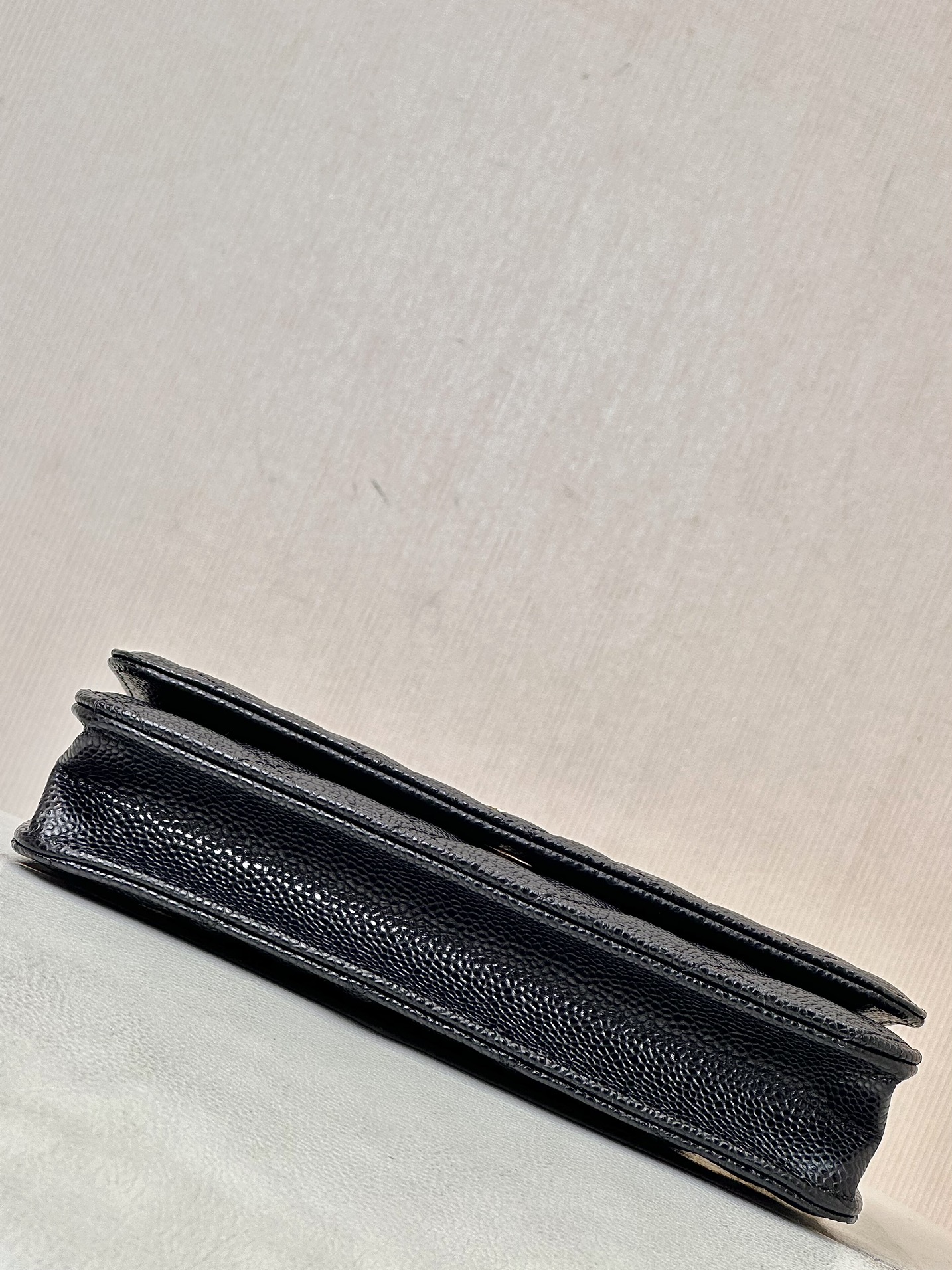 Ch@nel Wallet On Chain-Caviar Leather-Gold Hardware-19*12*3.5CM