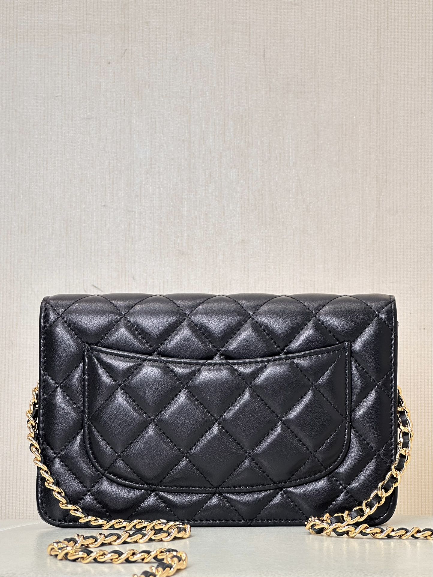Ch@nel Wallet On Chain-Lambskin Leather-Gold Hardware-19*12*3.5CM