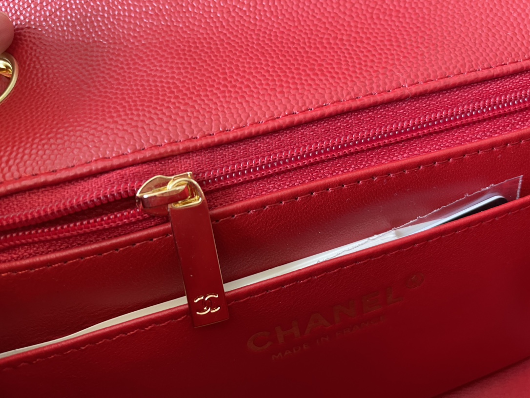 Ch@nel Flap Bag-Caviar Leather-17CM