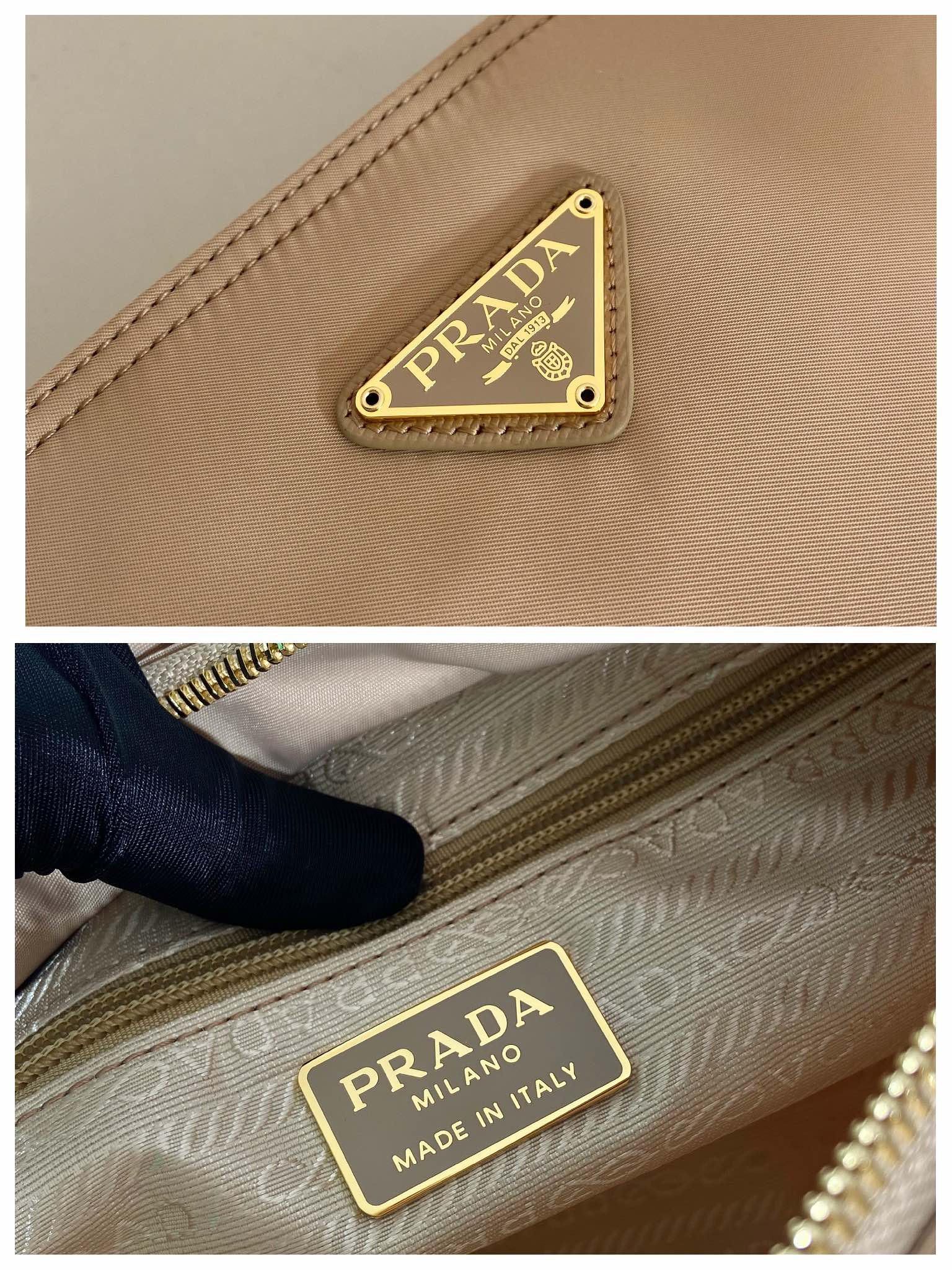 Pra*a vintage tote bag-1bd645-25*21*8cm