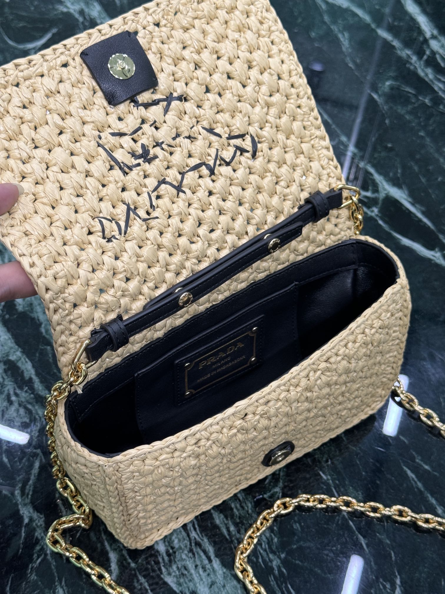 Pra*a woven bag-1bf135-20*13*7cm