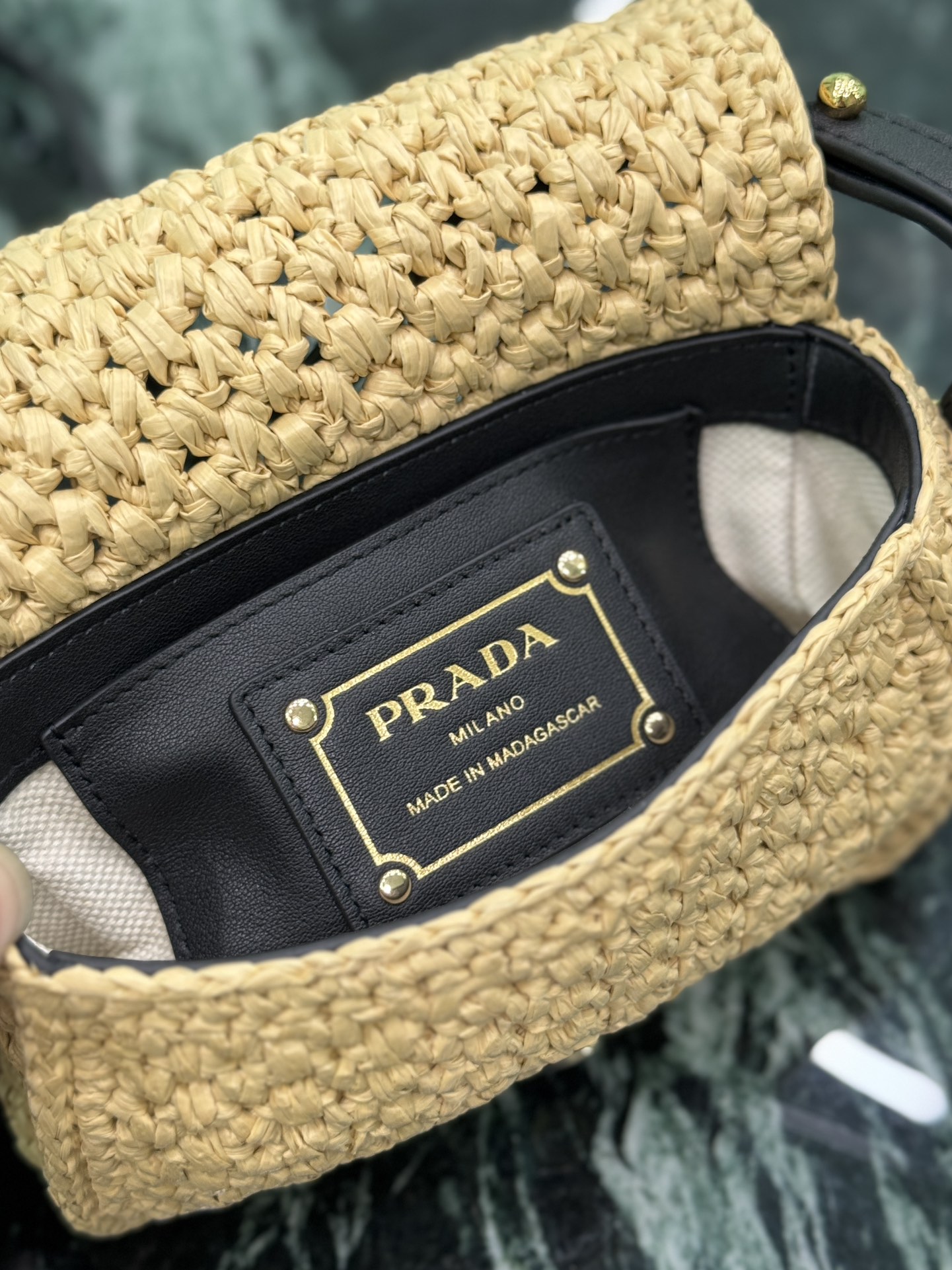 Pra*a woven bag-1bd362-6*12*6cm