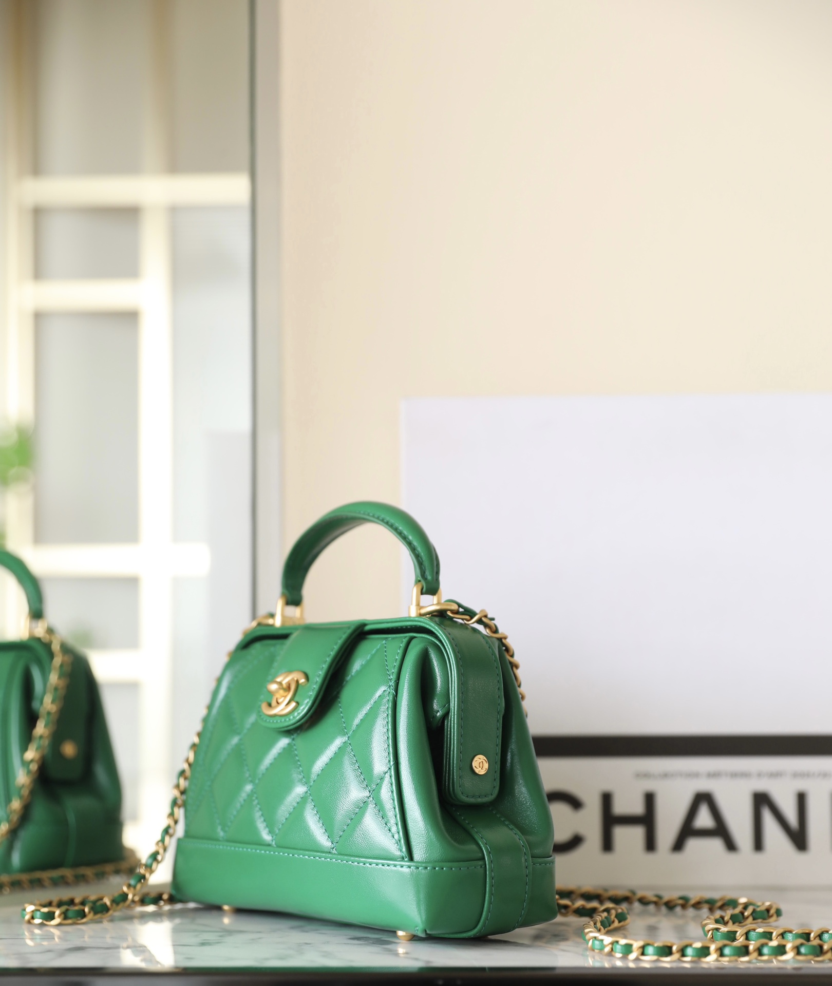 Ch@nel Bag With Top Handle-12*18*7CM