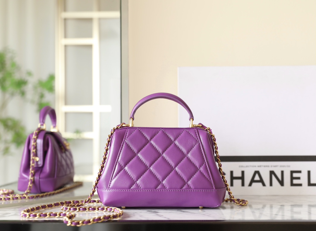 Ch@nel Bag With Top Handle-12*18*7CM