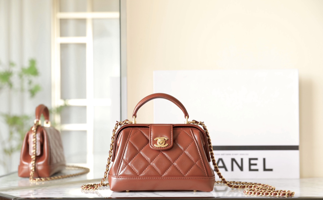 Ch@nel Bag With Top Handle-12*18*7CM