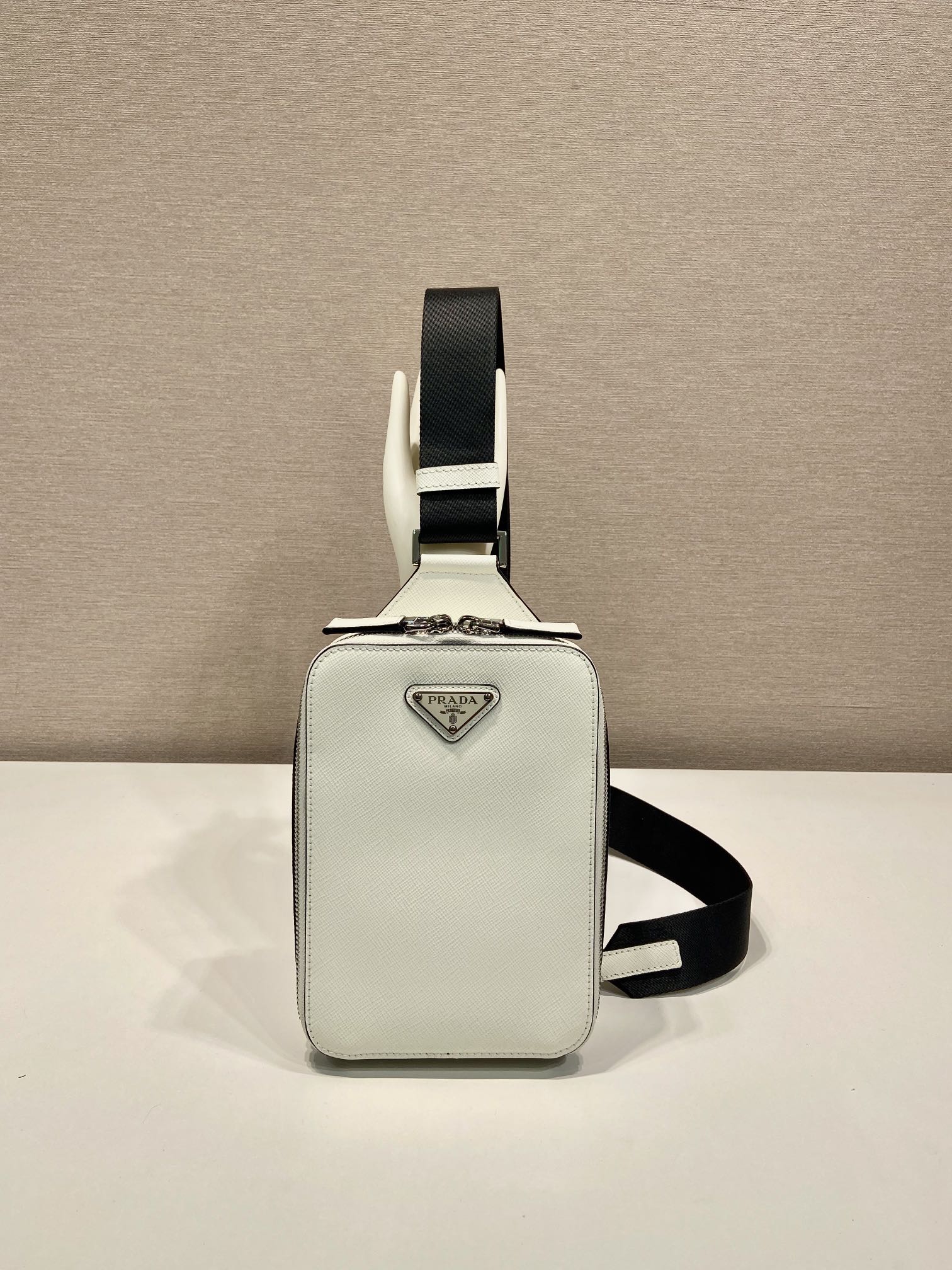 Pra*a 2vz106 Pra*a brique saffiano leather bag-14*20*5cm