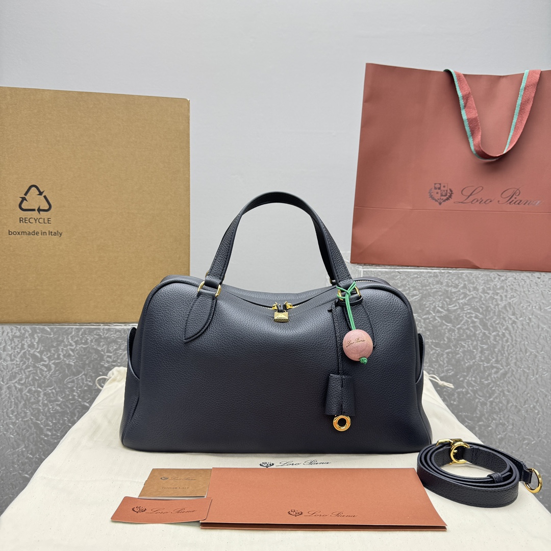 L0r0 P1ana needle bag(navy blue)-38*21*18cm
