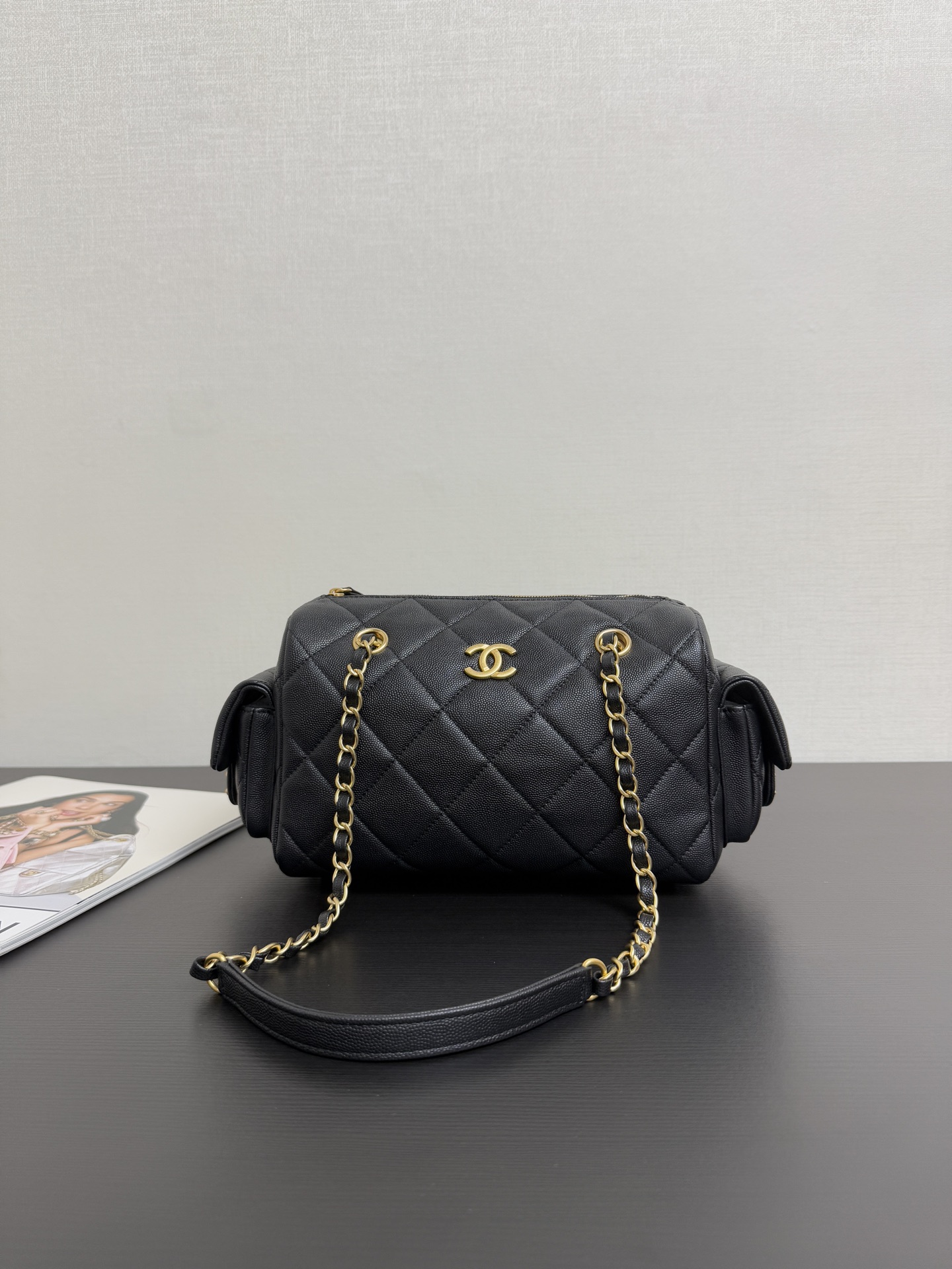 Ch@nel Bowling Bag-15.5*24*11.5cm