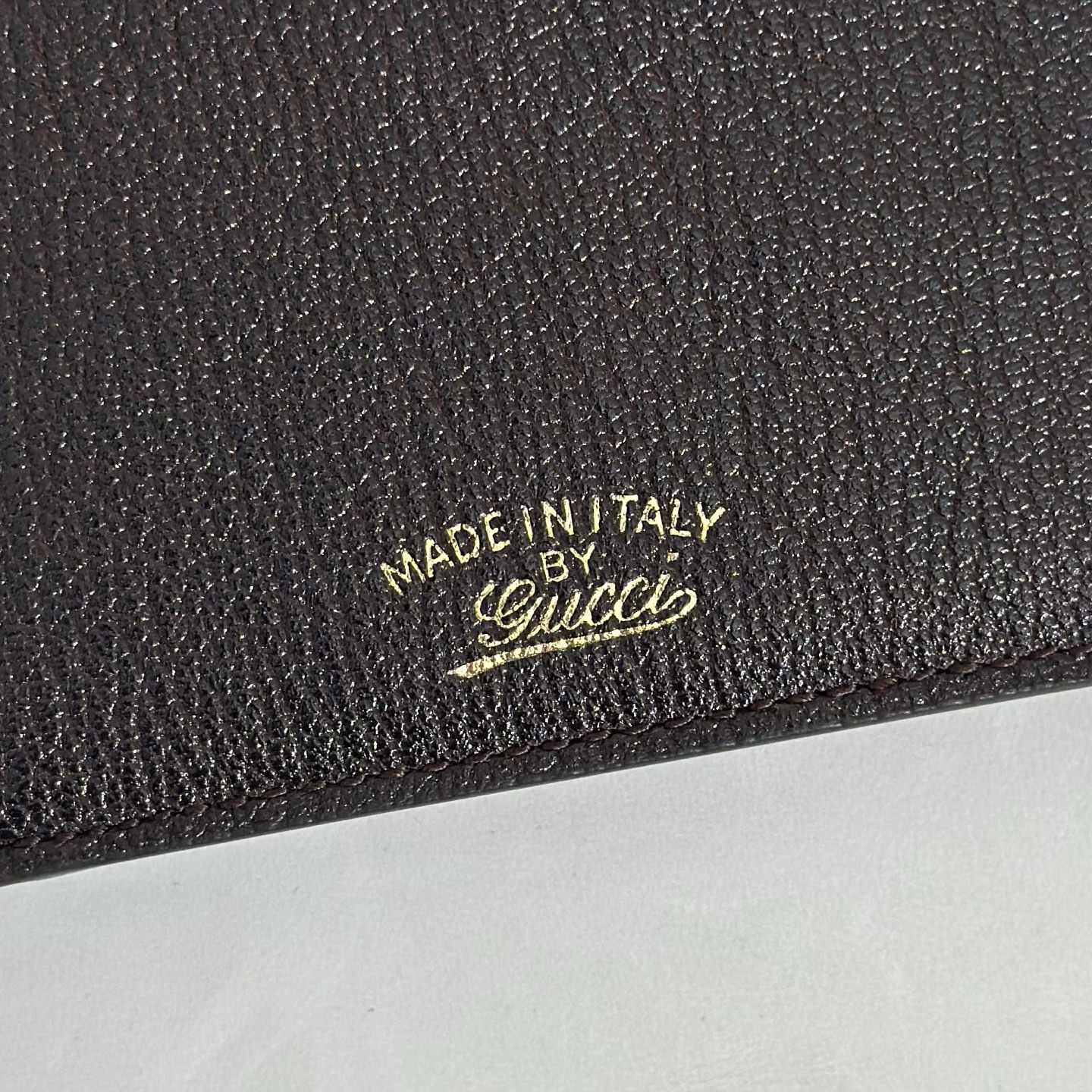 Guc*ci Lira Bi-fold Wallet In Dark Brown Leather-11*9CM