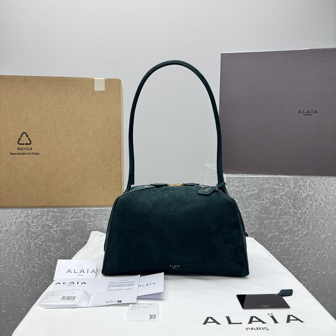 ALAÏA Le Bulldog medium Nubuck Shoulder Bag-32*17*15CM