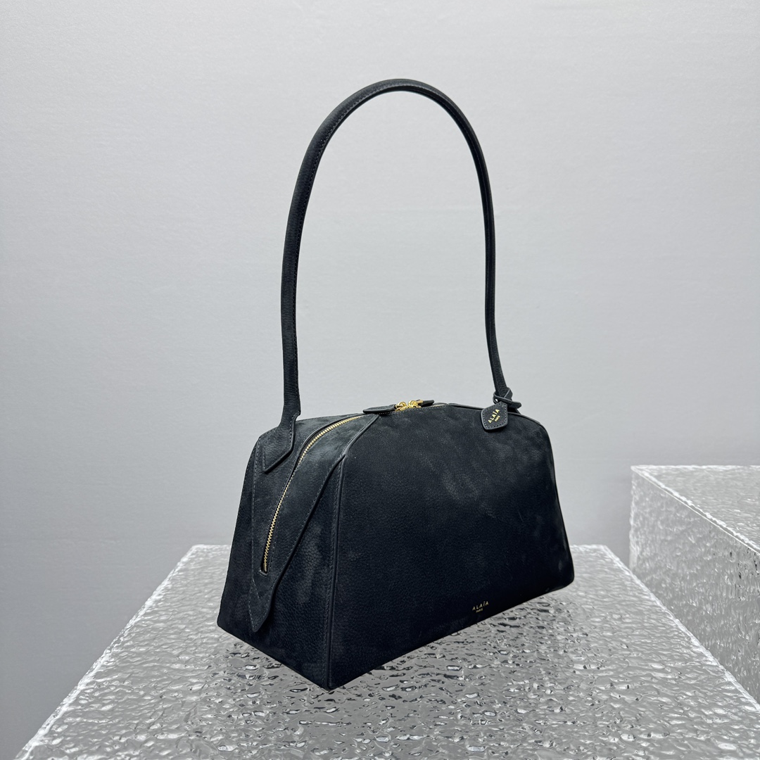 ALAÏA Le Bulldog medium Nubuck Shoulder Bag-32*17*15CM