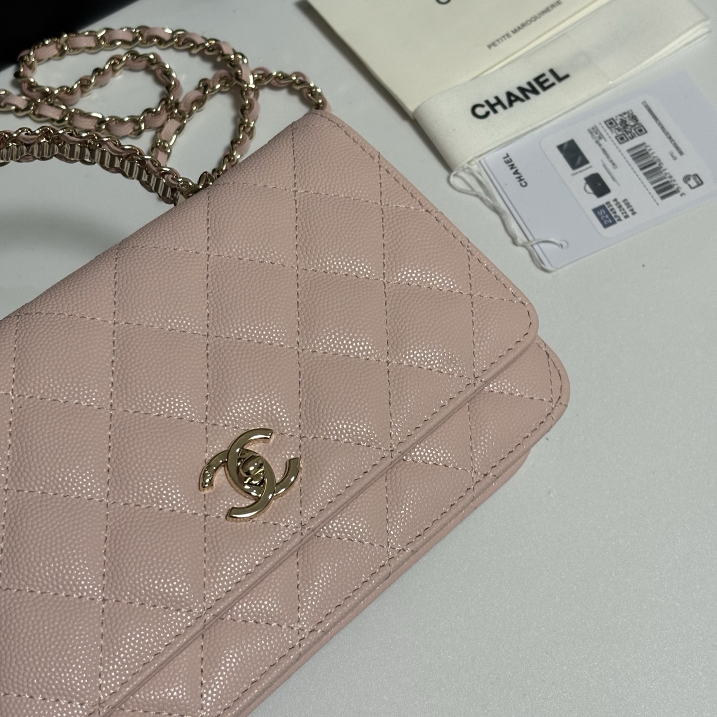 Ch@Nel Caviar Quilted Crystal CC Wallet On Chain-13*19.5*3.5CM