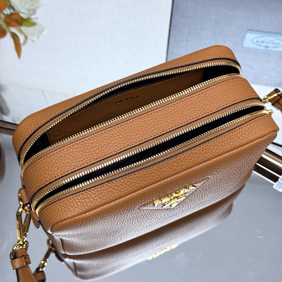 Pra*a Leather Shoulder Bag-1BH082-22*14*8CM